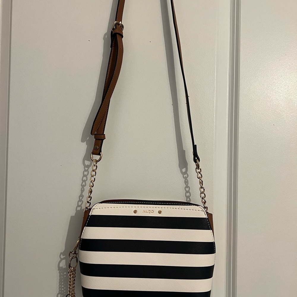 ALDO Striped Black and White Crossbody Bag